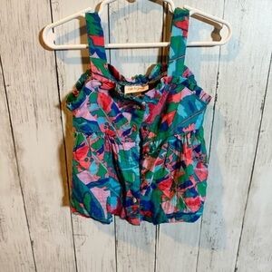 Cat & jack girls 2 toddler multi colored button up tank top.